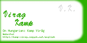 virag kamp business card
